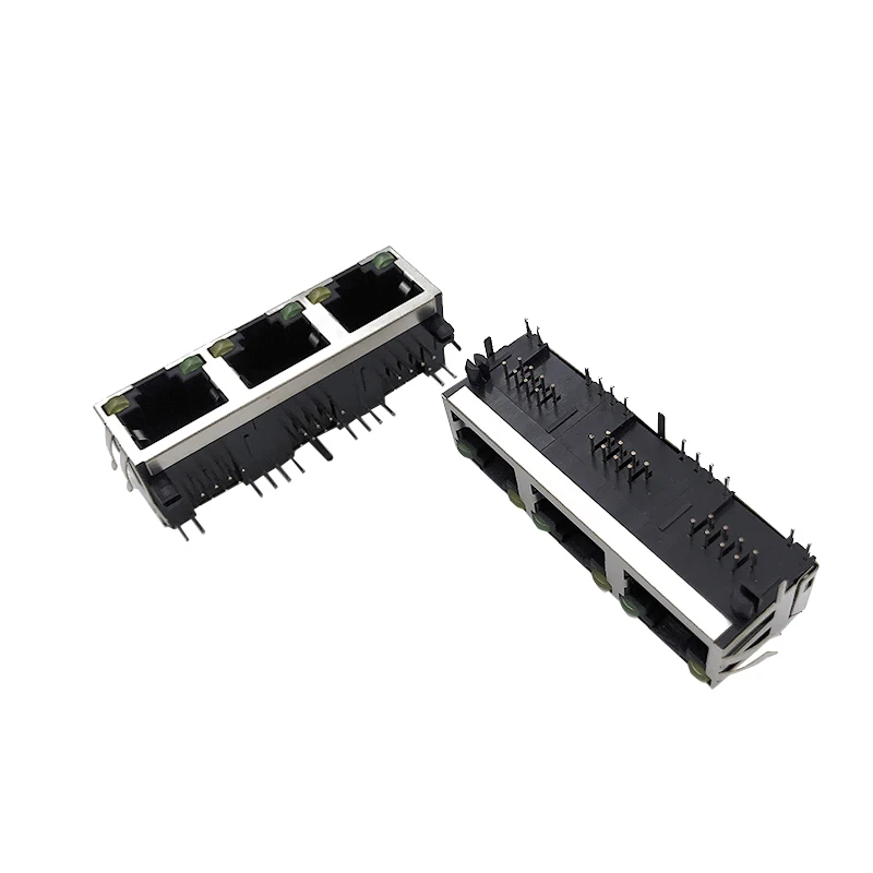 56 LED-S three-cell RJ45 socket with light without spring clip, three-port 8P8C horizontal network interface
56 LED-S three-cell RJ45 socket with light without spring clip, three-port 8P8C horizontal network interface