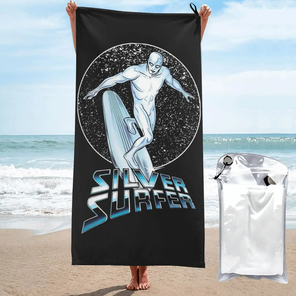 Пляжное полотенце Silver Surfer Galaxy, мягкие быстросохнущие впитывающие полотенца из микрофибры для бассейна
Пляжное полотенце Silver Surfer Galaxy, мягкие быстросохнущие впитывающие полотенца из микрофибры для бассейна