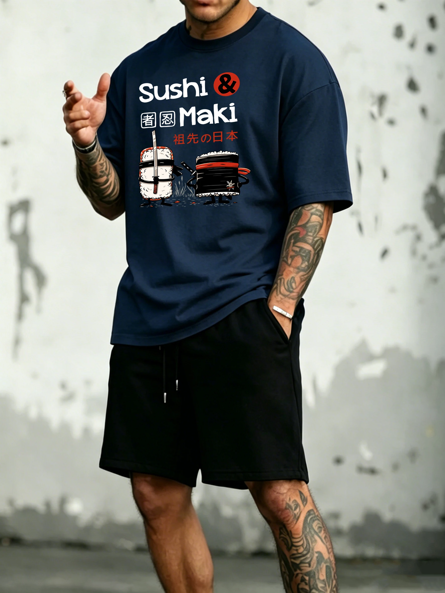 Japanese Sushi Maki Printing Cotton Summer Loose Male Tees & Shorts 2 Piece Set Sport Drawstring Pants Running New Short Sleeve
Japanese Sushi Maki Printing Cotton Summer Loose Male Tees & Shorts 2 Piece Set Sport Drawstring Pants Running New Short Sleeve