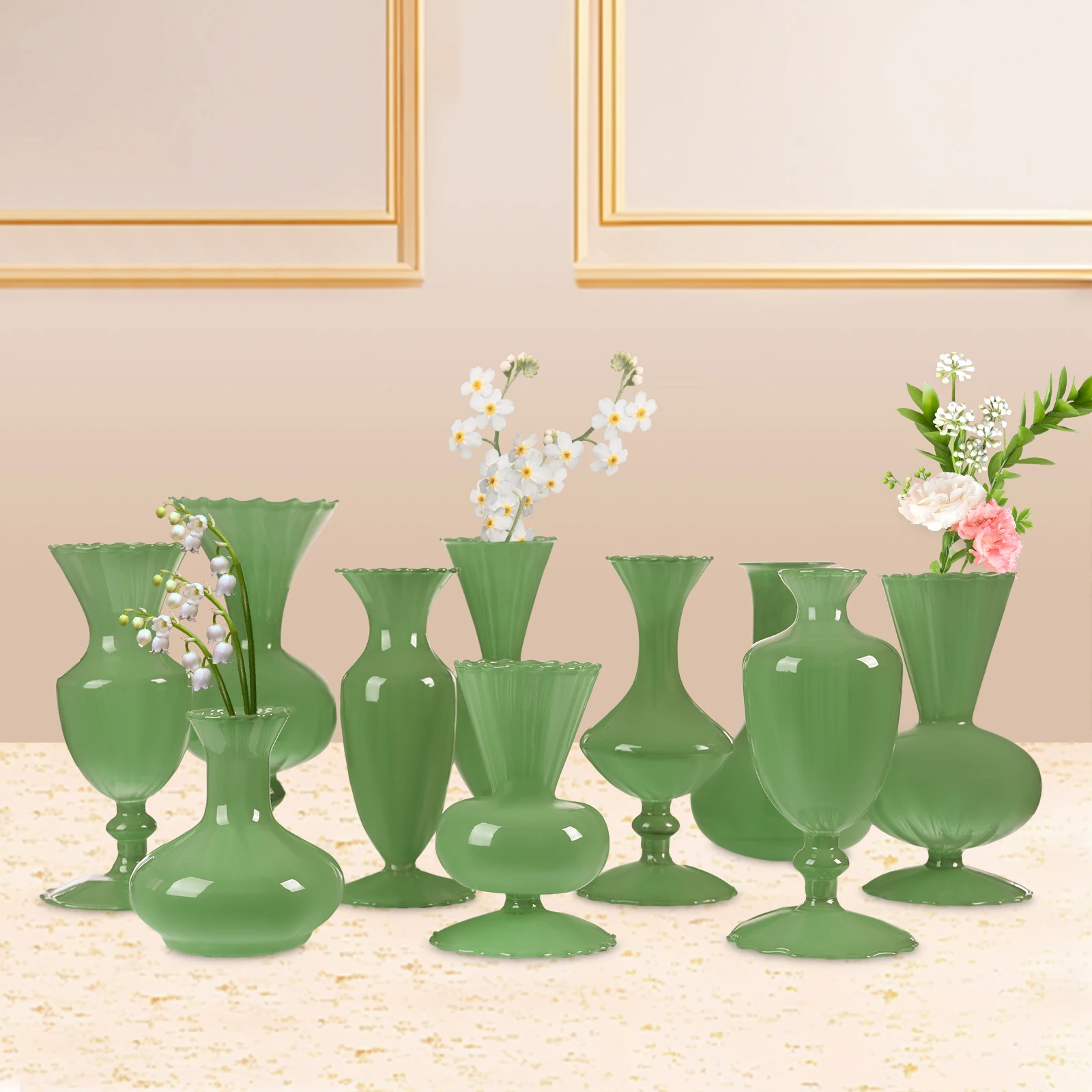 10 picec Vase Set, Small Vases, Decorative Glass Vase used in homes, restaurants, terraces, coffee shops
10 picec Vase Set, Small Vases, Decorative Glass Vase used in homes, restaurants, terraces, coffee shops