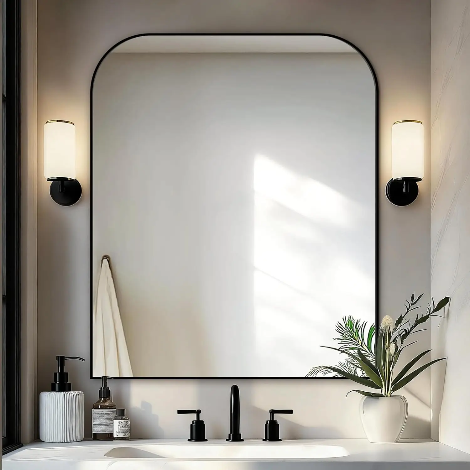 36x30 Black Framed Wall Mirror, HD Reflection, Easy Install for Bathroom, Living Room, Entryway
36x30 Black Framed Wall Mirror, HD Reflection, Easy Install for Bathroom, Living Room, Entryway
