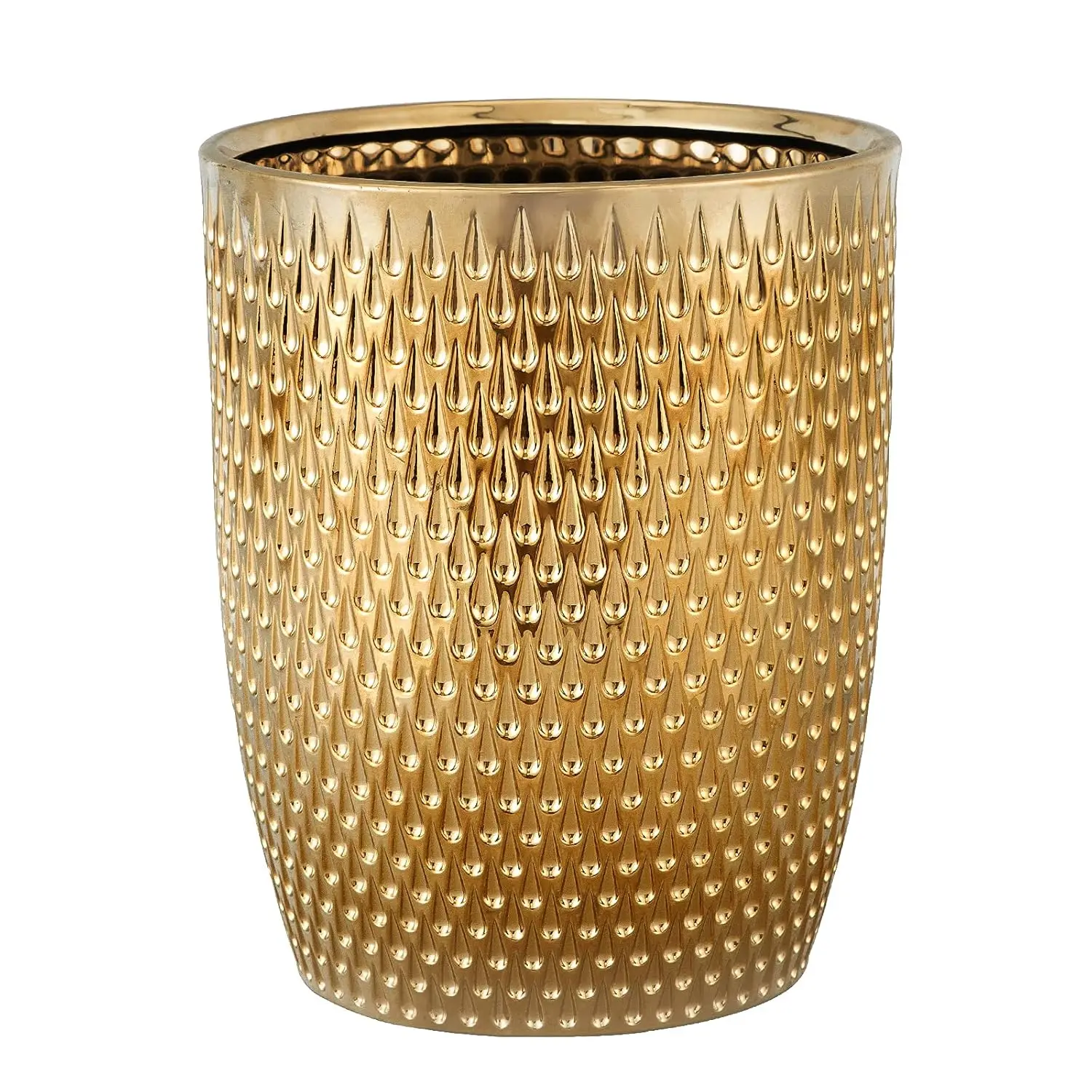 Modern Golden Small Trash Can Wastebasket, Garbage Container Bin for Bathrooms, Powder Rooms, Kitchens, Home Offices - Durabl
Modern Golden Small Trash Can Wastebasket, Garbage Container Bin for Bathrooms, Powder Rooms, Kitchens, Home Offices - Durabl
