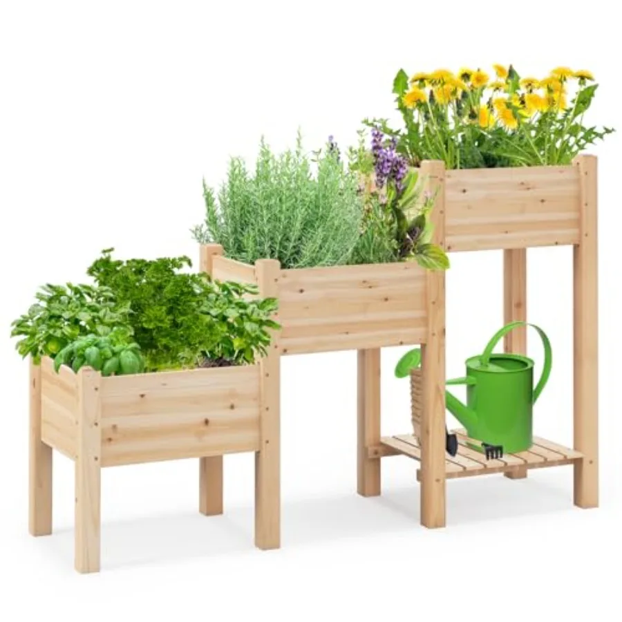 3-Tire Raised Garden Bed Wooden Raised Planter Box with 3 Planter Boxes Drainage Holes Open Storage Shelf Outdoor Garden Bed wi
3-Tire Raised Garden Bed Wooden Raised Planter Box with 3 Planter Boxes Drainage Holes Open Storage Shelf Outdoor Garden Bed wi