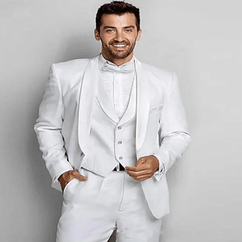 Elegant White Wedding Men Suits Italian Groom Tuxedo Slim Fit Blazer Hombre Party High Quality Custom 3 Piece Set Costume Homme
Elegant White Wedding Men Suits Italian Groom Tuxedo Slim Fit Blazer Hombre Party High Quality Custom 3 Piece Set Costume Homme