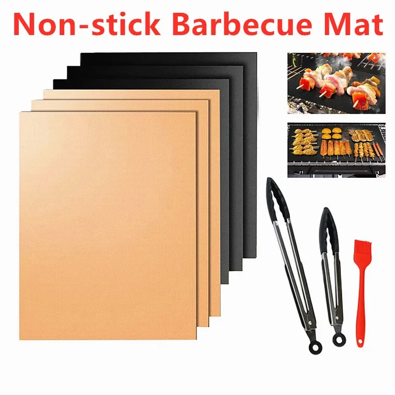 1PC Non-stick Barbecue Mat Reusable Heat-Resistant BBQ Baking Pad Covers Foil Oilpaper with Food Clip Oil Brush BBQ Liner Tools
1PC Non-stick Barbecue Mat Reusable Heat-Resistant BBQ Baking Pad Covers Foil Oilpaper with Food Clip Oil Brush BBQ Liner Tools