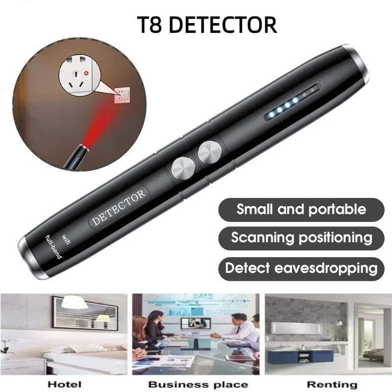 T8 Mini Camera Latest Wireless RF Signal Detector Anti-spy Camera GSM Finder Wiretapping Scanner Anti Candid Detector Micro Cam