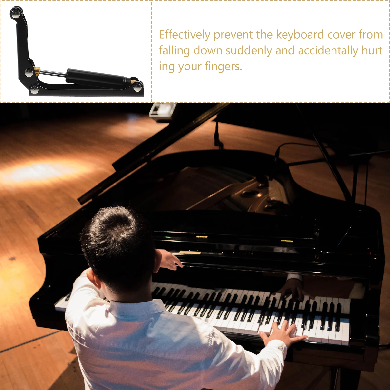 Piano Cover Buffer Slow Closing Device Fall Tool Metal ABS Rubber Durable Easy Use Piano Finger Protector Anti Pinch Accessory
Piano Cover Buffer Slow Closing Device Fall Tool Metal ABS Rubber Durable Easy Use Piano Finger Protector Anti Pinch Accessory