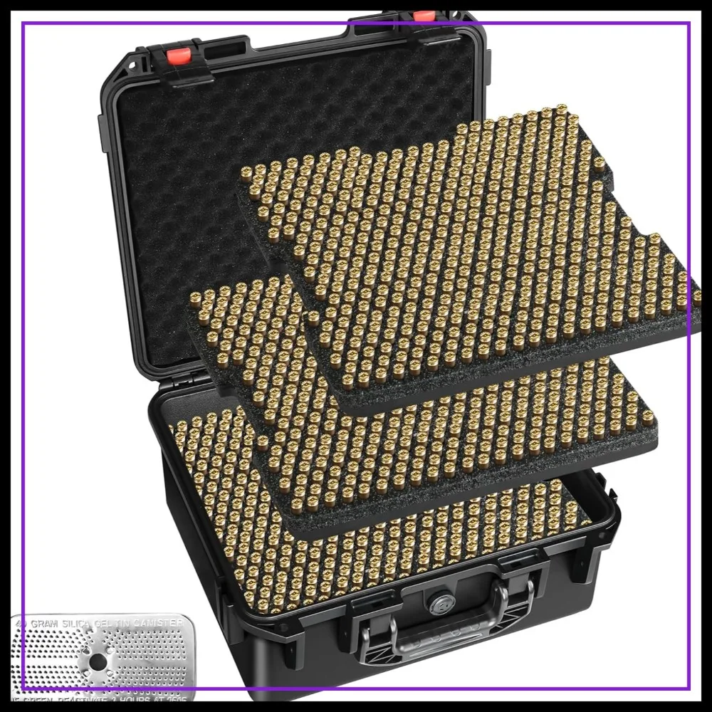 TSA Approved Waterproof 9mm Ammo Case - 1296 Round Storage Box for 9mm Luger, 380ACP, .357SIG
TSA Approved Waterproof 9mm Ammo Case - 1296 Round Storage Box for 9mm Luger, 380ACP, .357SIG