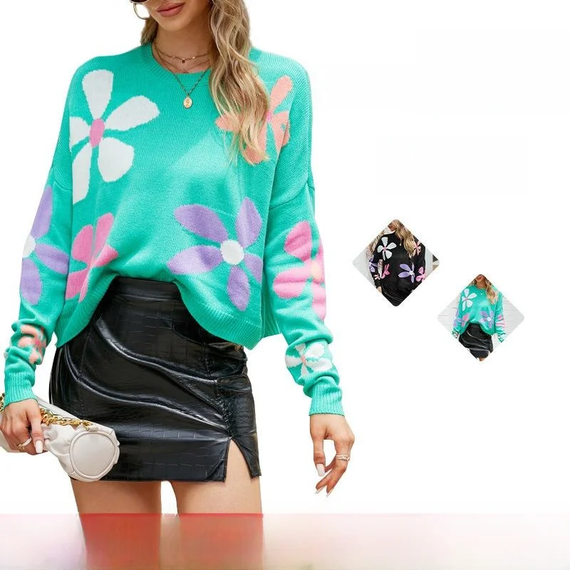 Свободный круглый пуловер с милым цветочным принтом, вязаный свитер для женщин, новинка 2023, трансграничный длинный свек, повседневный Sle
Свободный круглый пуловер с милым цветочным принтом, вязаный свитер для женщин, новинка 2023, трансграничный длинный свек, повседневный Sle