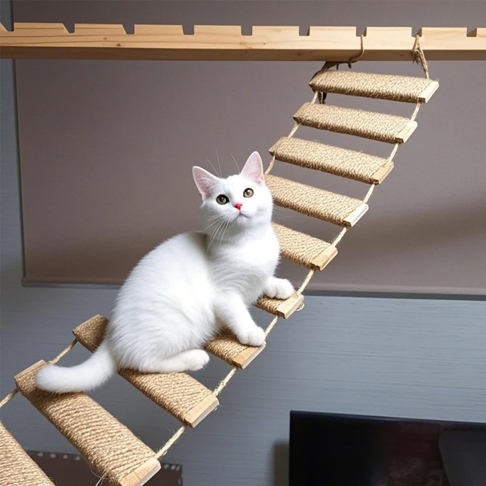 Cat Tree with Ladder Heavy Duty Wooden Climbing Tower Sisal Scratching Posts & Hanging Toy Stable Multi-Level Furniture
Cat Tree with Ladder Heavy Duty Wooden Climbing Tower Sisal Scratching Posts & Hanging Toy Stable Multi-Level Furniture