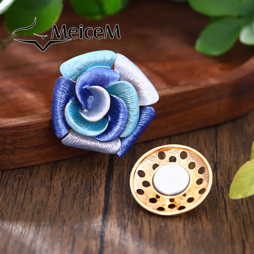 MeiceM Magnetic Button Brooch Zinc Alloy Flower Rose Design Colorful Dripping Oil Elegant Temperament Layered Brooch For Women
MeiceM Magnetic Button Brooch Zinc Alloy Flower Rose Design Colorful Dripping Oil Elegant Temperament Layered Brooch For Women