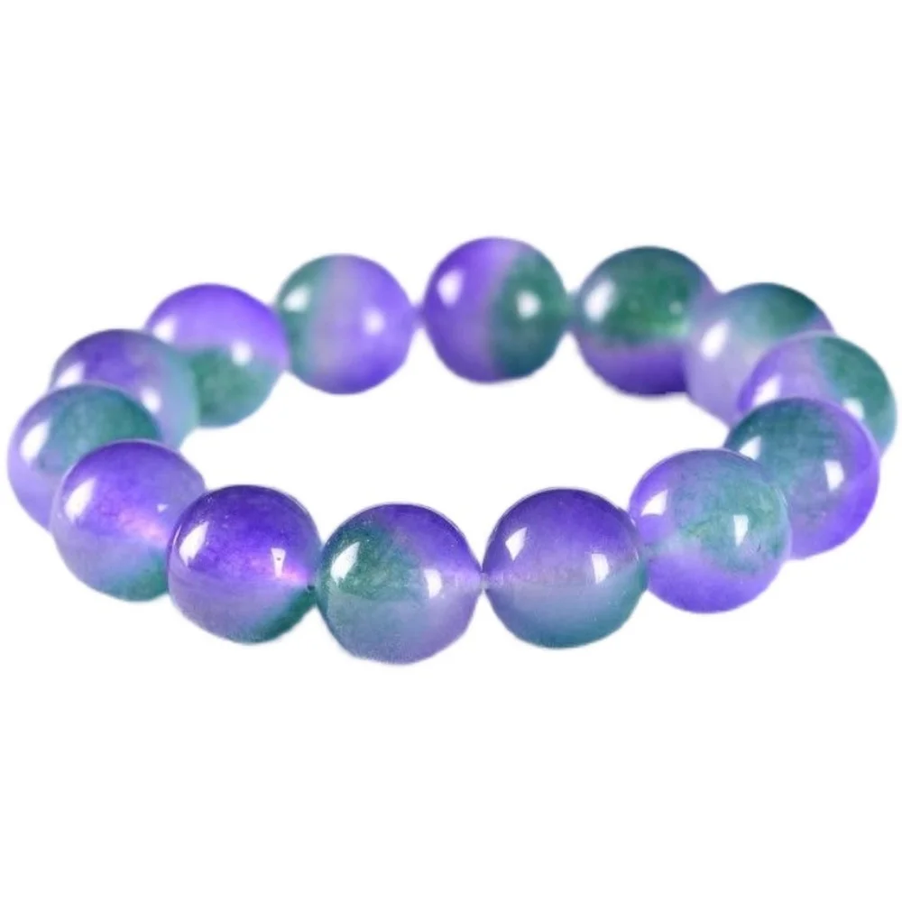 Natural Floating Flower Purple Green Jade Bracelet Transparent Chalcedony Jewelry Women Men
Natural Floating Flower Purple Green Jade Bracelet Transparent Chalcedony Jewelry Women Men