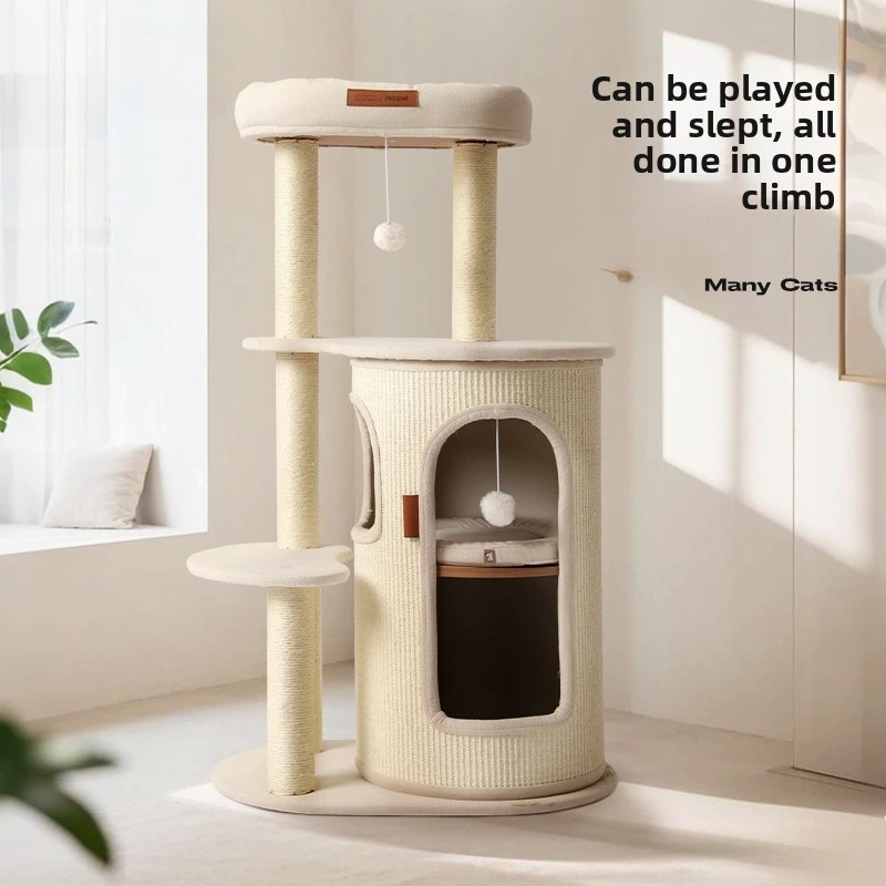 Cat Tree for Small Spaces Multi Level Scratching Post with Cat Condo and Sisal Barrel
Cat Tree for Small Spaces Multi Level Scratching Post with Cat Condo and Sisal Barrel