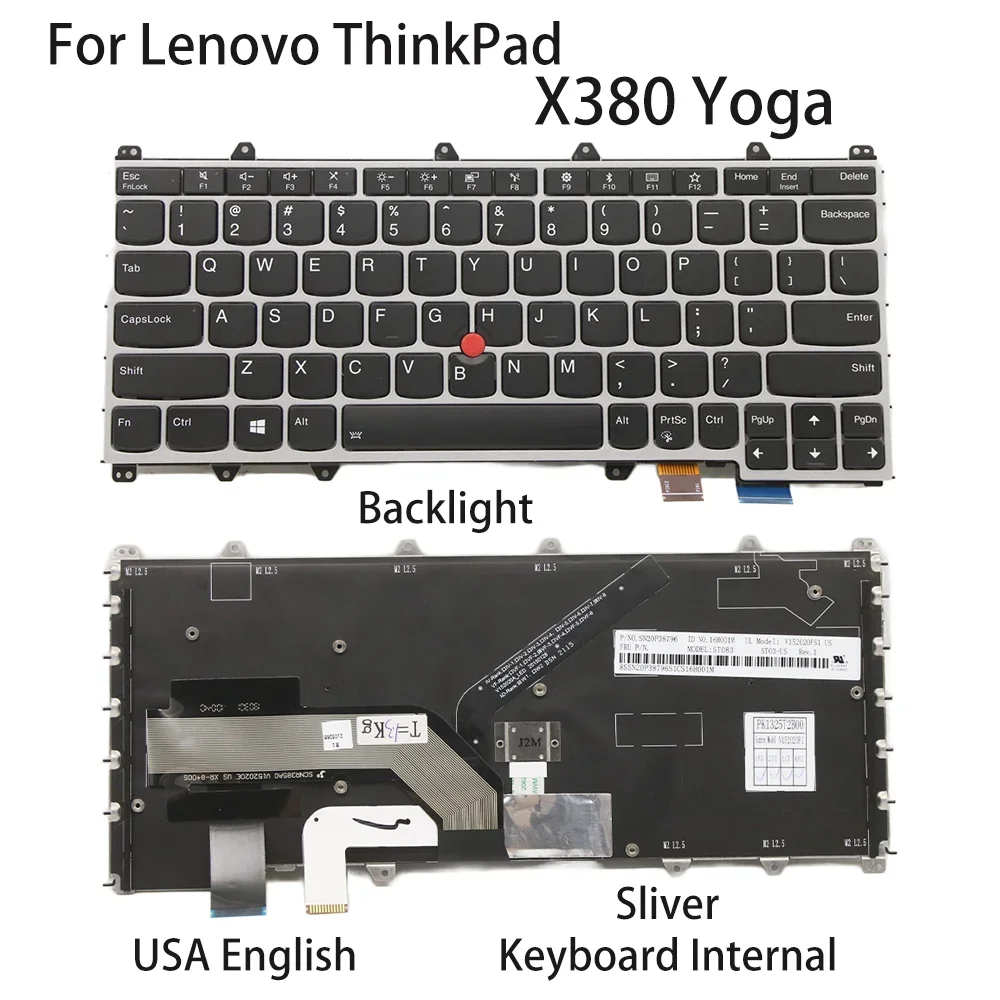 New For Lenovo ThinkPad X380 Yoga Laptop Keyboard Internal USA English Sliver Backlight FRU:01HW655 01HX100
New For Lenovo ThinkPad X380 Yoga Laptop Keyboard Internal USA English Sliver Backlight FRU:01HW655 01HX100
