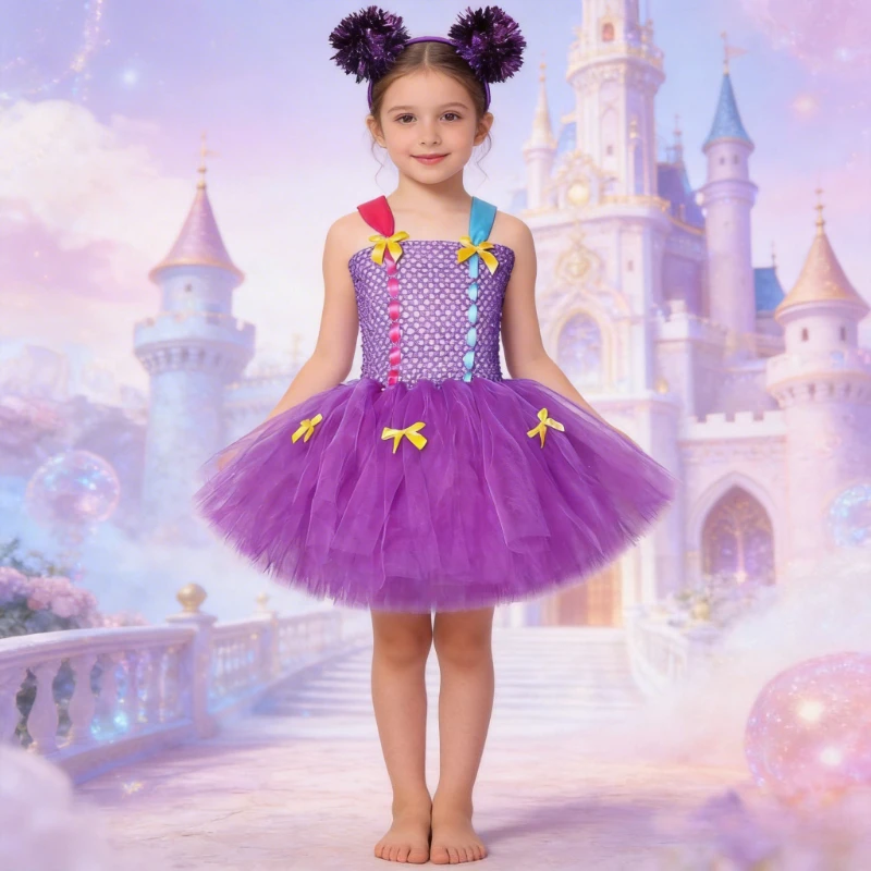 Kids Purple Ballet Tutu Dress for Baby Girls Birthday Festival Costume Toddler Dance Outfit with Yellow Bowknots and Hairbow
Kids Purple Ballet Tutu Dress for Baby Girls Birthday Festival Costume Toddler Dance Outfit with Yellow Bowknots and Hairbow
