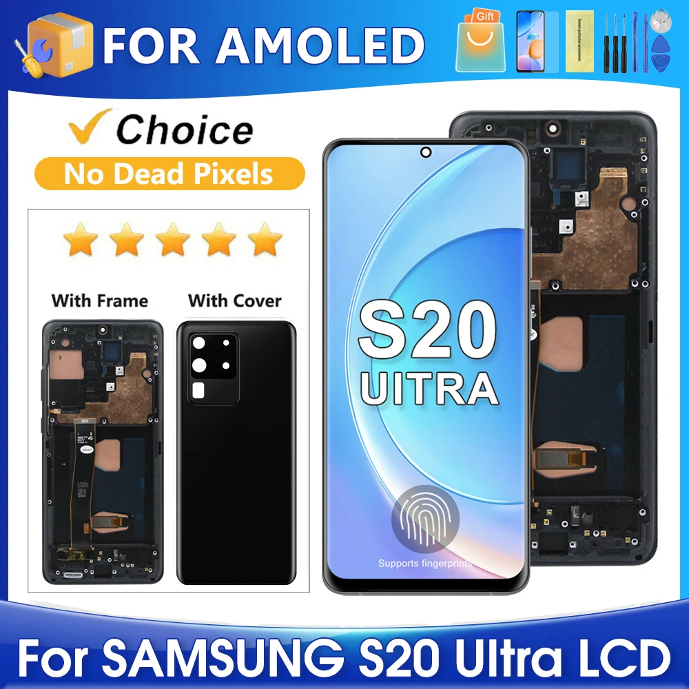 S20 Ultra For Samsung For AMOLED S20U G988 G988B/DS LCD Display Touch Screen Digitizer Assembly Replacement
S20 Ultra For Samsung For AMOLED S20U G988 G988B/DS LCD Display Touch Screen Digitizer Assembly Replacement