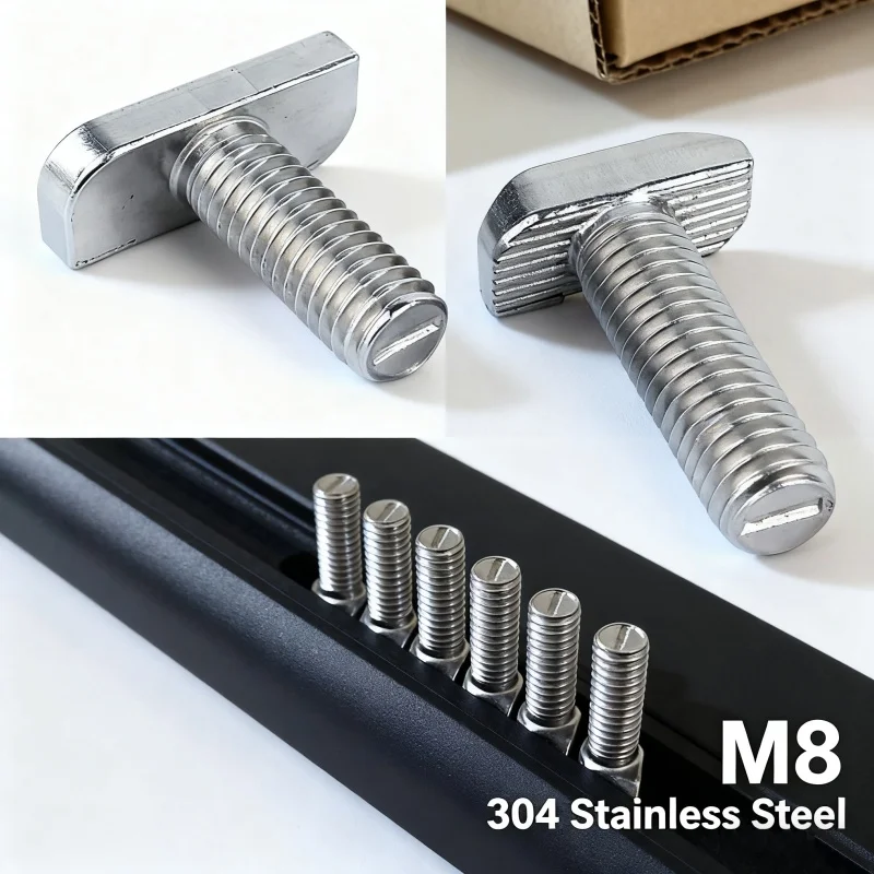 Beicai 5/10pcs M8 304 Stainless Steel T-bolt Aluminum Profile Square Screw For Photovoltaic Cells, 23 Type Hardware Fasteners
Beicai 5/10pcs M8 304 Stainless Steel T-bolt Aluminum Profile Square Screw For Photovoltaic Cells, 23 Type Hardware Fasteners