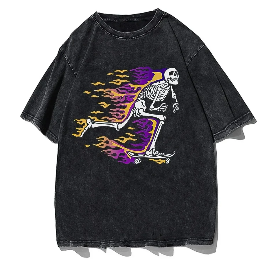 Vintage Washed Men T Shirt Unisex Skulls Pattern Oversize Fashion Graphic Short Sleeve Casual O-Neck 100% Cotton T shirt
Vintage Washed Men T Shirt Unisex Skulls Pattern Oversize Fashion Graphic Short Sleeve Casual O-Neck 100% Cotton T shirt