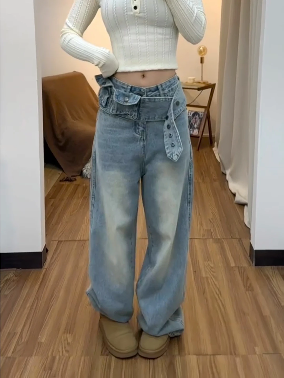 American High Street Multi-Pocket Waist Seal Splicing Jeans Women's Spicy Girl Design Sense Fashionable All-Match Floor-Lengt...
American High Street Multi-Pocket Waist Seal Splicing Jeans Women's Spicy Girl Design Sense Fashionable All-Match Floor-Lengt...