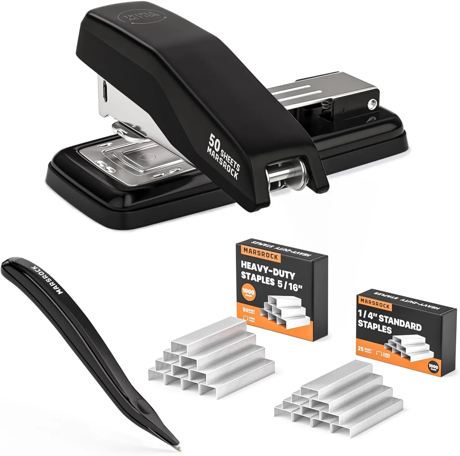 Marsrock Desktop Stapler, 50 Sheet Capacity, Swing-Arm Swivel Stapler with 2000 Staples & Staple Remover for Office Home
Marsrock Desktop Stapler, 50 Sheet Capacity, Swing-Arm Swivel Stapler with 2000 Staples & Staple Remover for Office Home