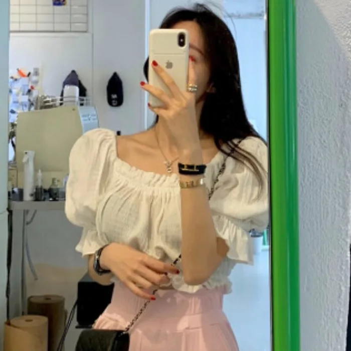 2026 Summer New Korean Style Chic Fashion Casual Pure Color Women's Shirt Top Versatile Design Short Sleeve Waist-Cinching
2026 Summer New Korean Style Chic Fashion Casual Pure Color Women's Shirt Top Versatile Design Short Sleeve Waist-Cinching