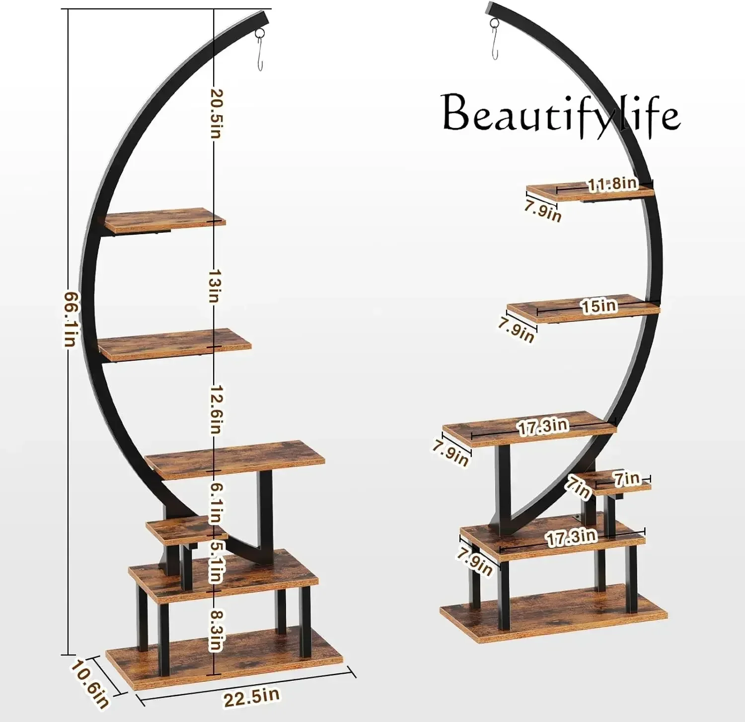 S high-qualityPlant Stand with Grow Lights, Half Moon 7 Tiered Metal Plant Shelf, Curved Ladder Flower Pot Stand Display Rackmul 
S high-qualityPlant Stand with Grow Lights, Half Moon 7 Tiered Metal Plant Shelf, Curved Ladder Flower Pot Stand Display Rackmul