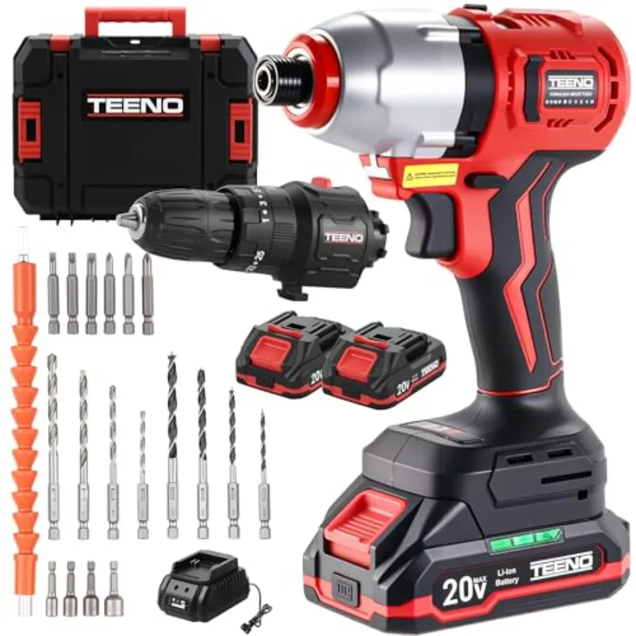20V Brushless Cordless Drill and Impact Driver Combo Kit, -in-1 Interchangeable Power Set with x 1.5Ah Batteries, Fast Charger,
20V Brushless Cordless Drill and Impact Driver Combo Kit, -in-1 Interchangeable Power Set with x 1.5Ah Batteries, Fast Charger,