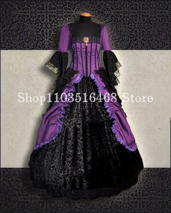 Vintage Historical Victorian Prom Dresses Elegant Purple Gothic Half Sleeve Pleated A-Line Floor Length Evening Gowns Customised
Vintage Historical Victorian Prom Dresses Elegant Purple Gothic Half Sleeve Pleated A-Line Floor Length Evening Gowns Customised