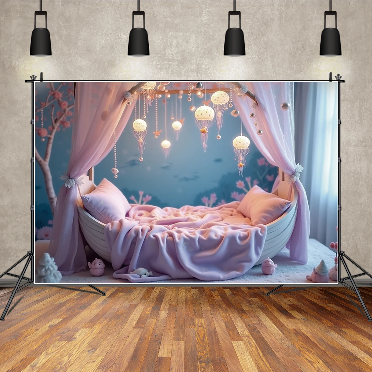 MOON.QG Baby Shower Birthday Photography Backdrop Purple Ship Curtain Bed Photocall Background Wallpaper Studio Photobooth Props
MOON.QG Baby Shower Birthday Photography Backdrop Purple Ship Curtain Bed Photocall Background Wallpaper Studio Photobooth Props