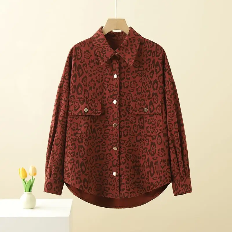 Spring new meat-covering and thin leopard print shirt, middle-aged large-size women's clothing, outer shirt jacket
Spring new meat-covering and thin leopard print shirt, middle-aged large-size women's clothing, outer shirt jacket