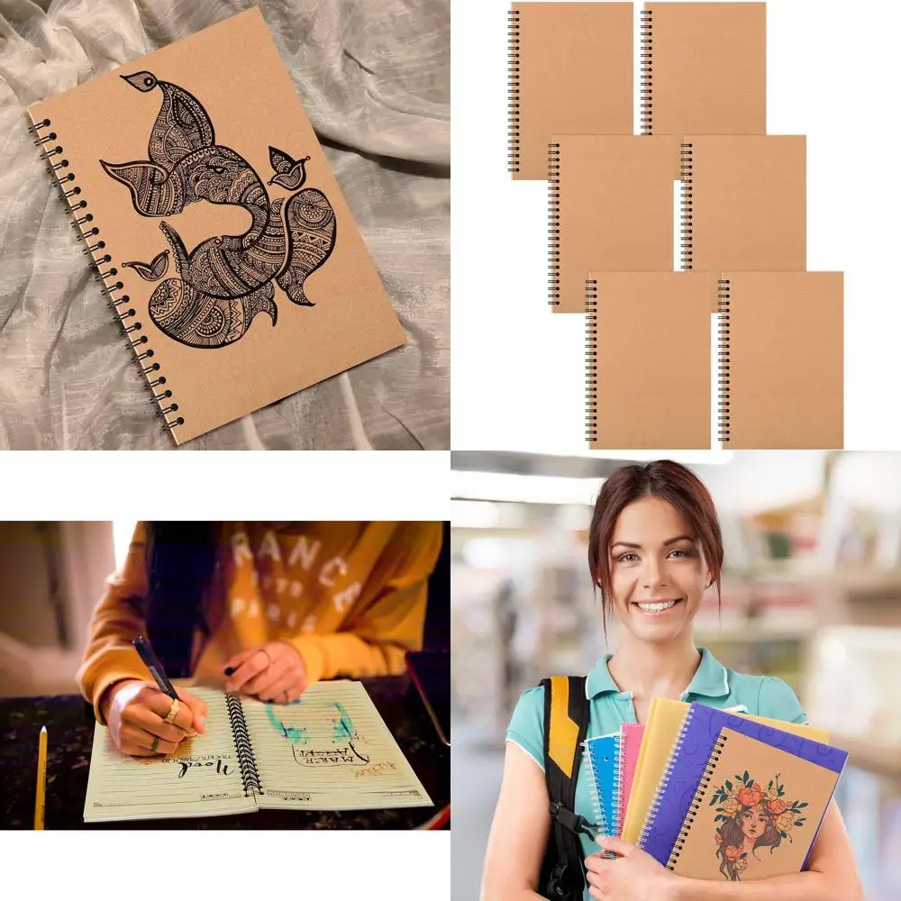 Набор из 6 блокнотов формата А5 на спирали с крафт-обложкой, 5x8, в подкладке, подходит для работы, эскизов, учебы, заметок, поделок, подарков
Набор из 6 блокнотов формата А5 на спирали с крафт-обложкой, 5x8, в подкладке, подходит для работы, эскизов, учебы, заметок, поделок, подарков