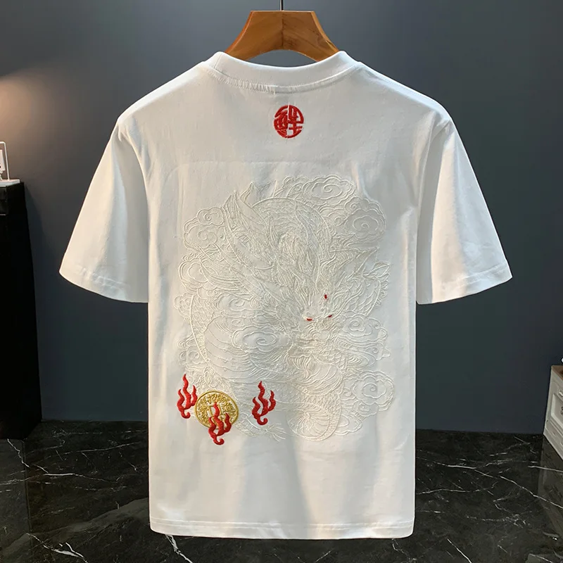 Chinese Loong Embroidery Printed Short Sleeve T-shirt Men's 2025 Summer Loose Casual Fashion National Style Retro Top
Chinese Loong Embroidery Printed Short Sleeve T-shirt Men's 2025 Summer Loose Casual Fashion National Style Retro Top
