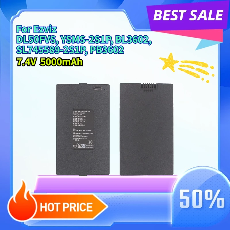 Battery Models for Ezviz DL50FVS, YSMS-2S1P, BL3602, SL745589-2S1P, PB3602
Battery Models for Ezviz DL50FVS, YSMS-2S1P, BL3602, SL745589-2S1P, PB3602