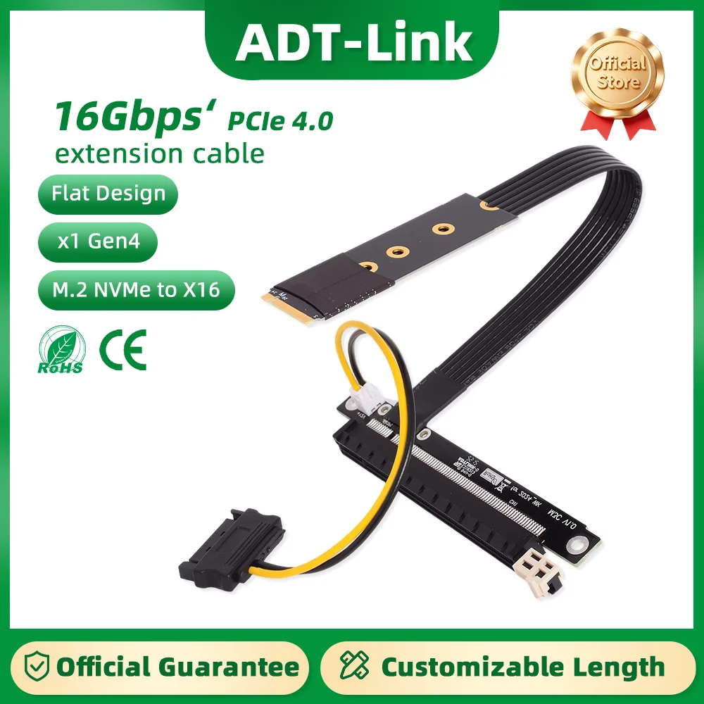 ADT-Link M.2 Nvme To Pcie 4.0 X16 Extension Cable Gen4/3 Riser Adapter Jumper Mini Cable For GTX RTX Graphics Video Card BTC
ADT-Link M.2 Nvme To Pcie 4.0 X16 Extension Cable Gen4/3 Riser Adapter Jumper Mini Cable For GTX RTX Graphics Video Card BTC