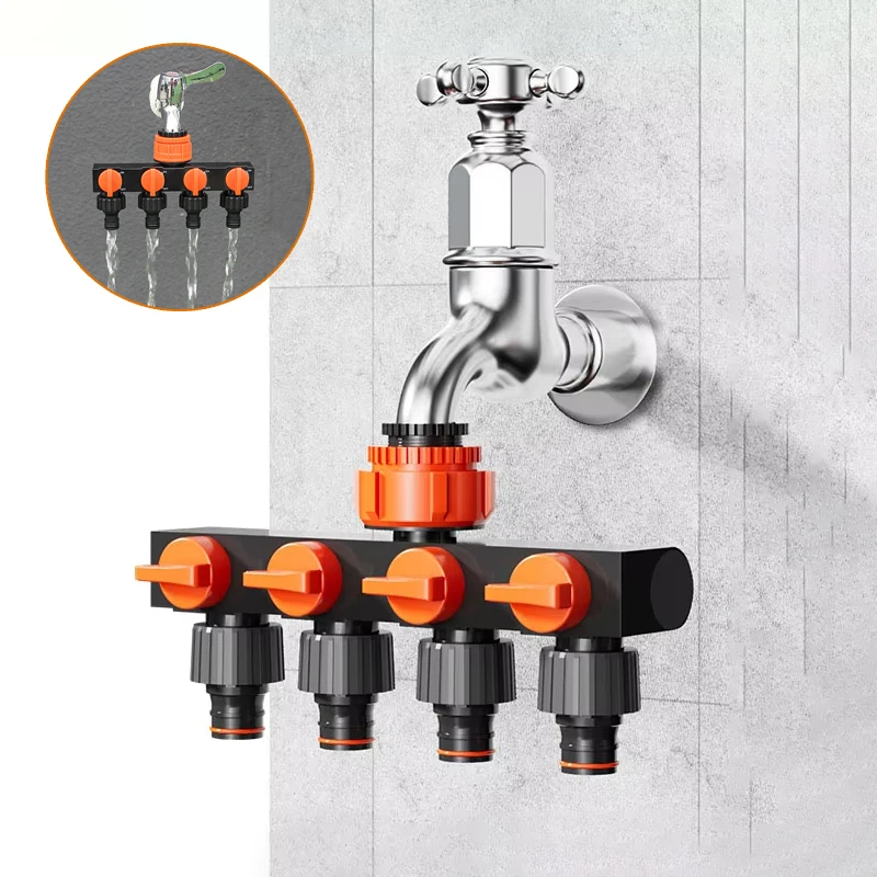 Quick-Connect Hose Adapter For Faucet With 4-Way Splitter And 4 Independent Switches - Water Divider For Garden Supplies
Quick-Connect Hose Adapter For Faucet With 4-Way Splitter And 4 Independent Switches - Water Divider For Garden Supplies