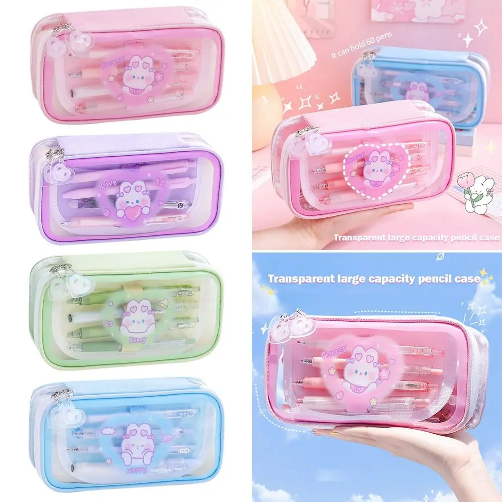 New Creative Kawaii Portable Transparent Window Pencil Case Cartoon Rabbit Pencil Bag Large-capacity Stationery Box
New Creative Kawaii Portable Transparent Window Pencil Case Cartoon Rabbit Pencil Bag Large-capacity Stationery Box