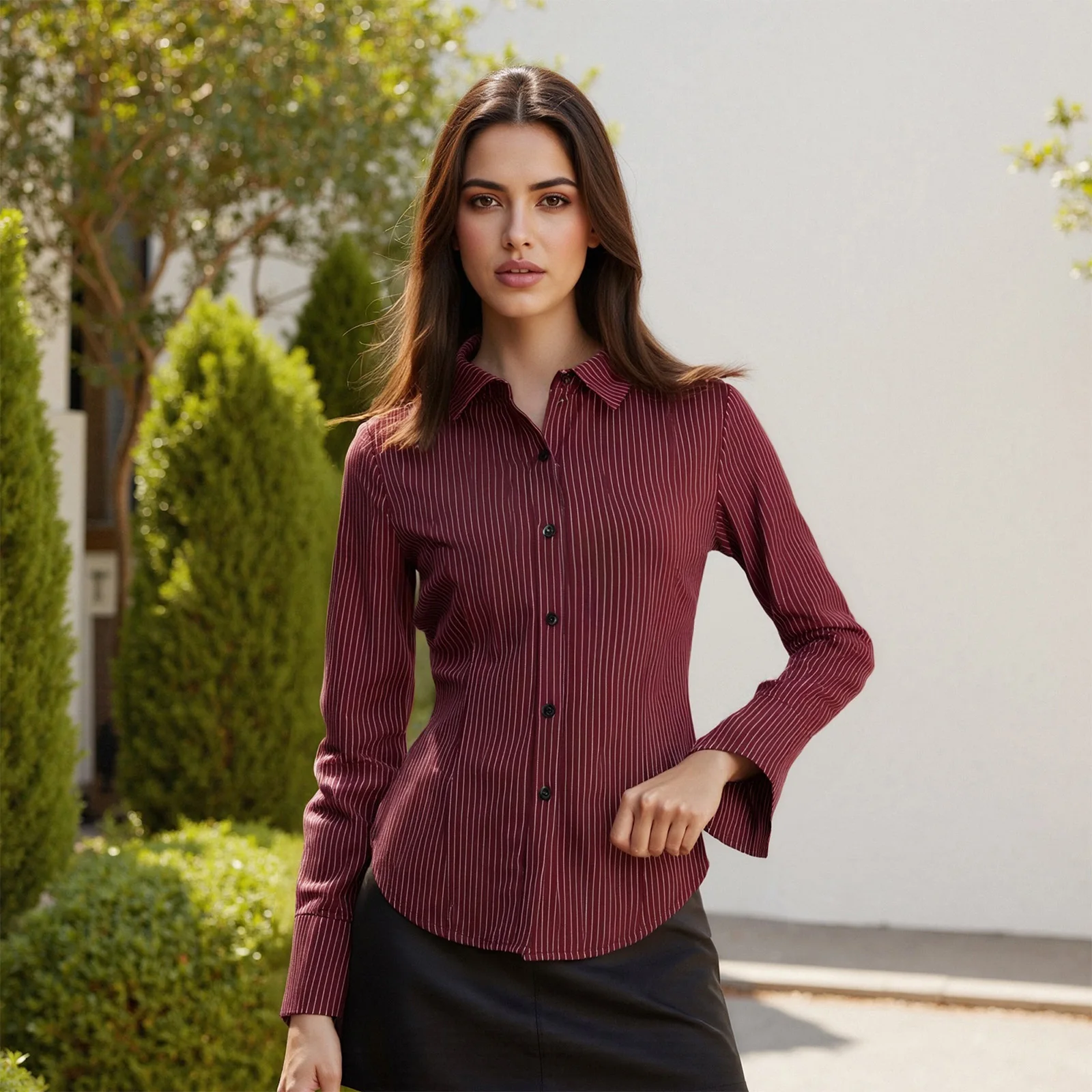 Осенние женские рубашки с длинными рукавами в синюю и красную полоску в стиле ретро с отложным воротником на пуговицах, тонкие повседневные топы в консервативном стиле, базовые блузки, топы
Осенние женские рубашки с длинными рукавами в синюю и красную полоску в стиле ретро с отложным воротником на пуговицах, тонкие повседневные топы в консервативном стиле, базовые блузки, топы