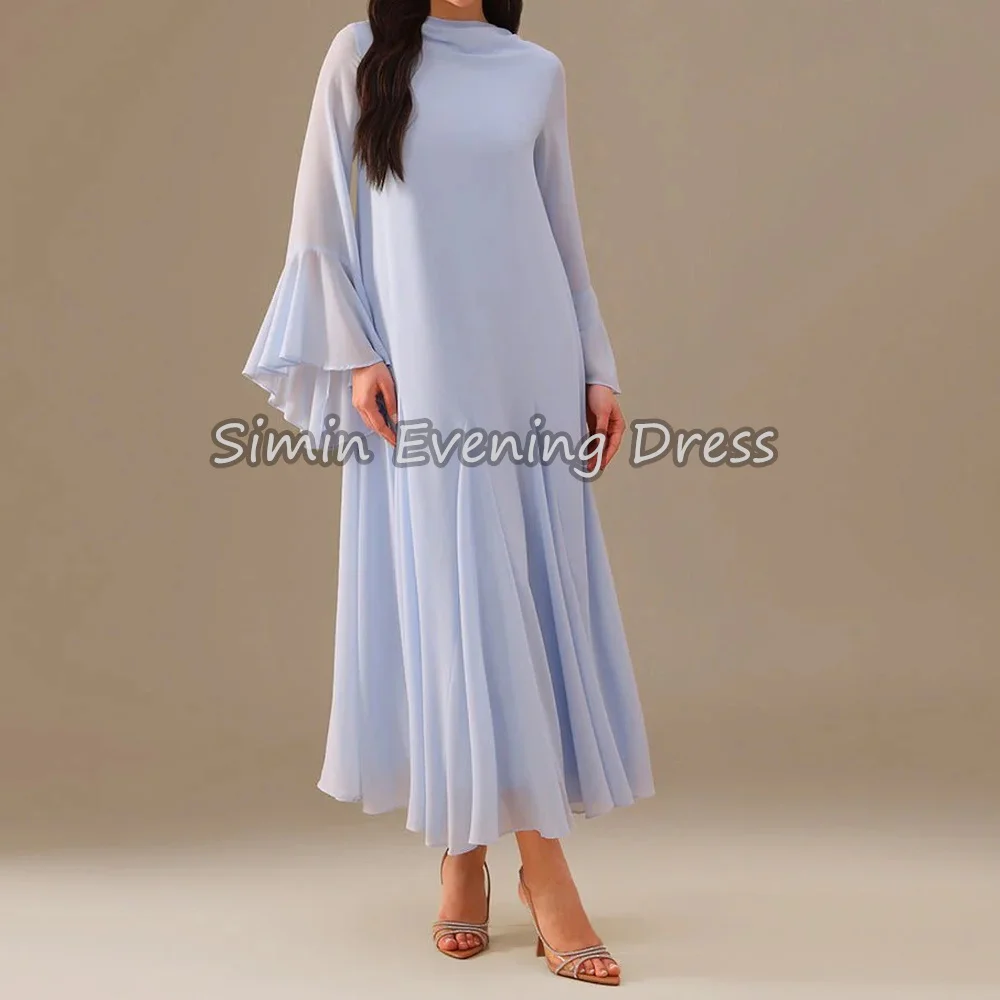Simin Chiffon A-line O-neck Ankle Length Ruffle Simple Saudi Evening Dresses For Women 2025 With Long Sleeves Arab Party Dress
Simin Chiffon A-line O-neck Ankle Length Ruffle Simple Saudi Evening Dresses For Women 2025 With Long Sleeves Arab Party Dress