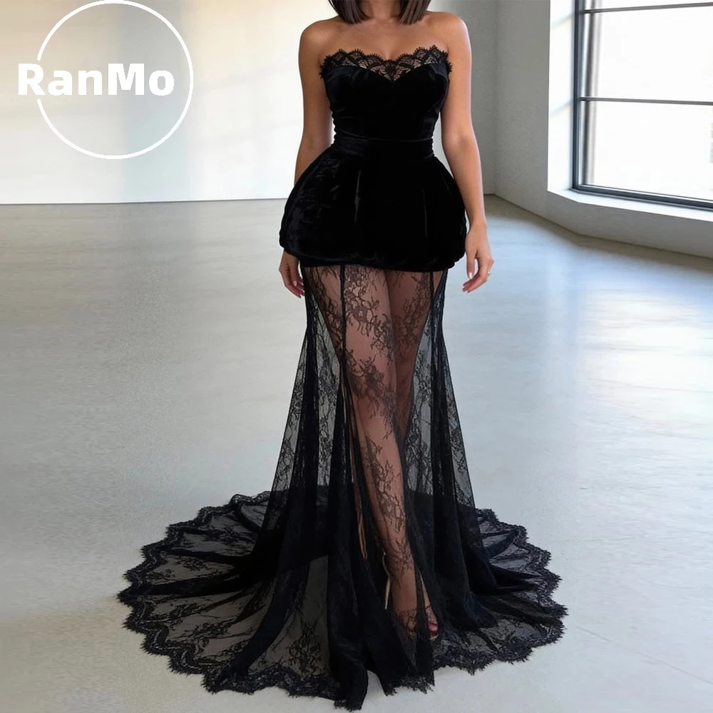 Ranmo Elegant Black Lace Prom Dress 2026 Velvet Sweetheart Unique Design Long Evening Dress Sleeveless فساتين سهرات
Ranmo Elegant Black Lace Prom Dress 2026 Velvet Sweetheart Unique Design Long Evening Dress Sleeveless فساتين سهرات