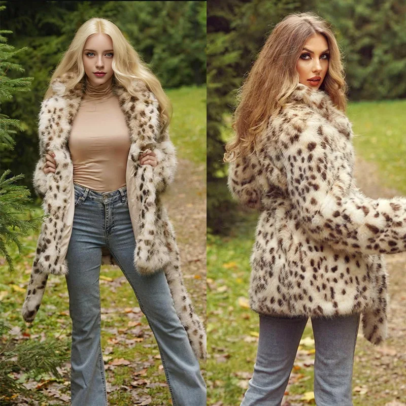 Women Leopard Print Coats Belt Faux Fur Jacket Streetwear Turn Down Collar Outerwear Elegant Thick Warm Cardigan Winter
Women Leopard Print Coats Belt Faux Fur Jacket Streetwear Turn Down Collar Outerwear Elegant Thick Warm Cardigan Winter