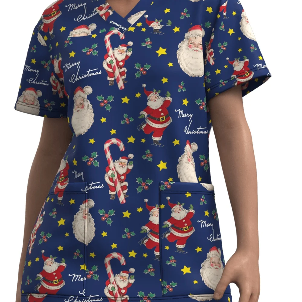 New Christmas Surgical Uniforms Woman Vet Dental Medical Uniform Microstretch V-Neck Short-Sleeve Tops Women's Medical Uniforms
New Christmas Surgical Uniforms Woman Vet Dental Medical Uniform Microstretch V-Neck Short-Sleeve Tops Women's Medical Uniforms