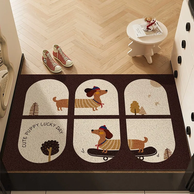 Entrance Doormat Welcome Rug PVC Silk Loop Non-slip Floor Mat Cartoon Puppy Carpet Dust Removal Stain-resistant Mats Home Decor
Entrance Doormat Welcome Rug PVC Silk Loop Non-slip Floor Mat Cartoon Puppy Carpet Dust Removal Stain-resistant Mats Home Decor