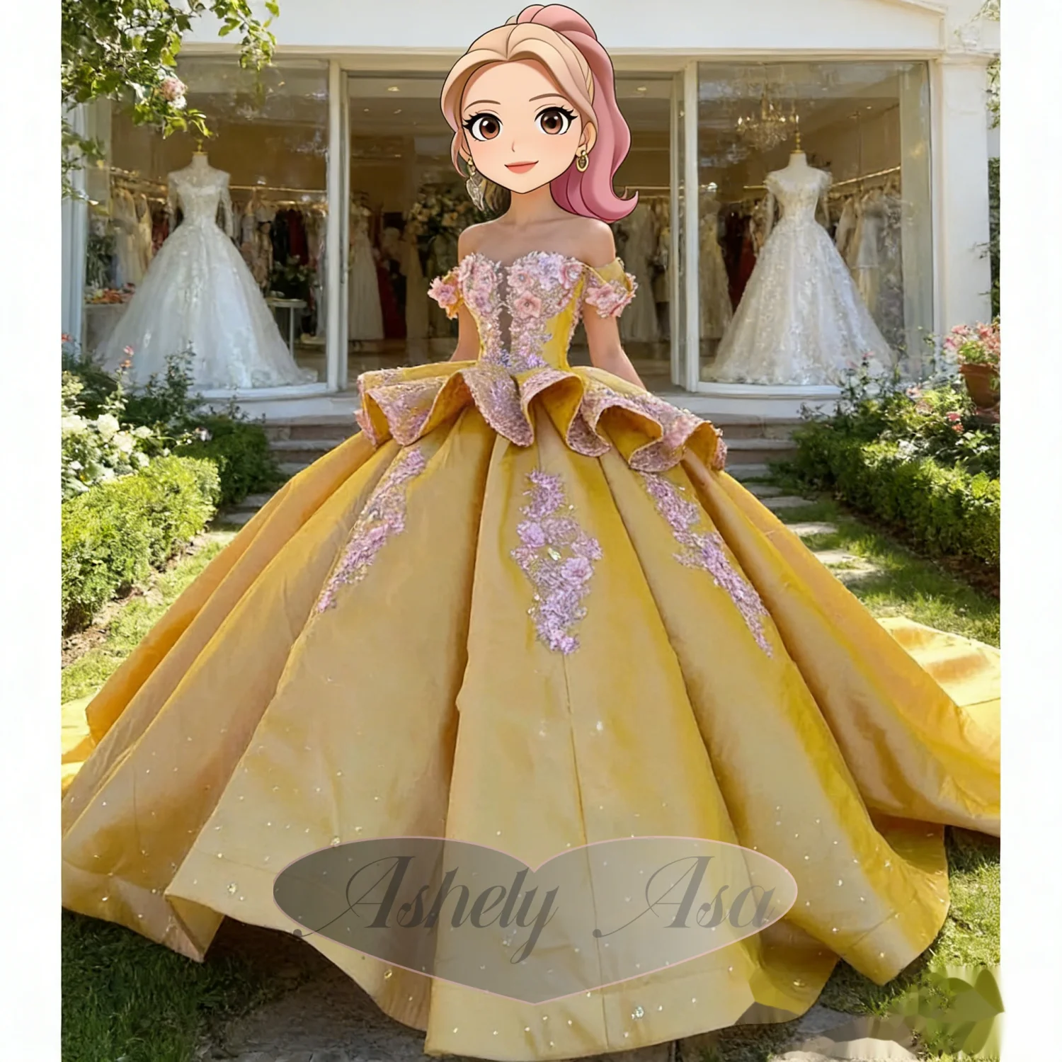 Customized Princess Quinceanera Dress Ball Gown Off Shoulder Flower Applique Sweep Train Prom Birthday Party Dress Dance Wear
Customized Princess Quinceanera Dress Ball Gown Off Shoulder Flower Applique Sweep Train Prom Birthday Party Dress Dance Wear