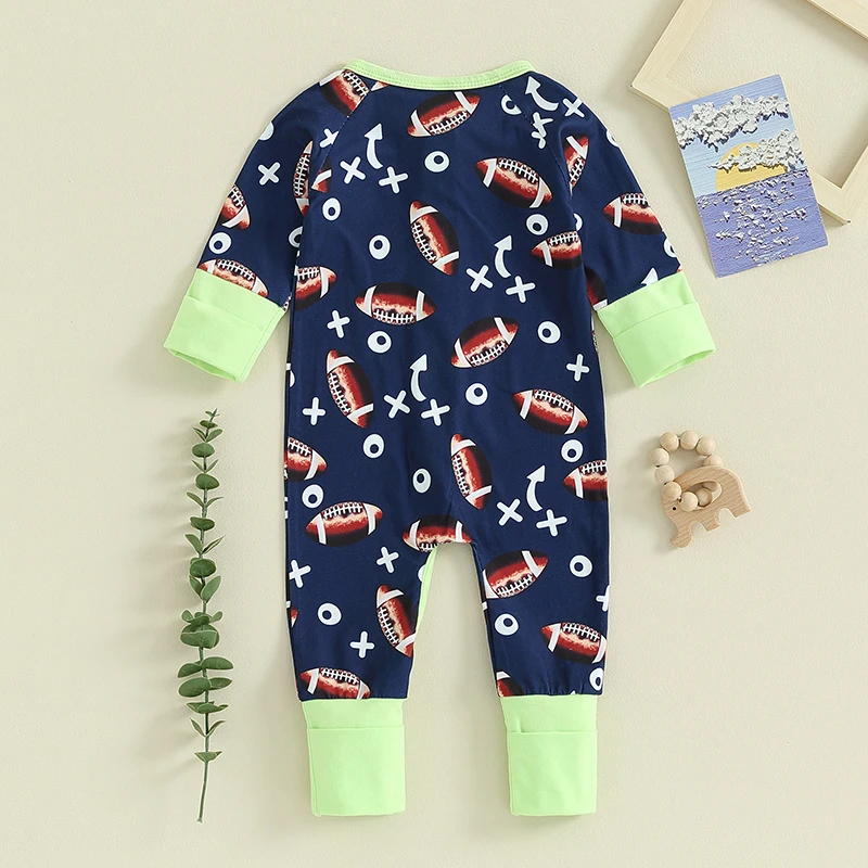 Baby Fall Jumpsuits Fashion Long Sleeve Football Print Zip Up Rompers Newborn Outfit
Baby Fall Jumpsuits Fashion Long Sleeve Football Print Zip Up Rompers Newborn Outfit