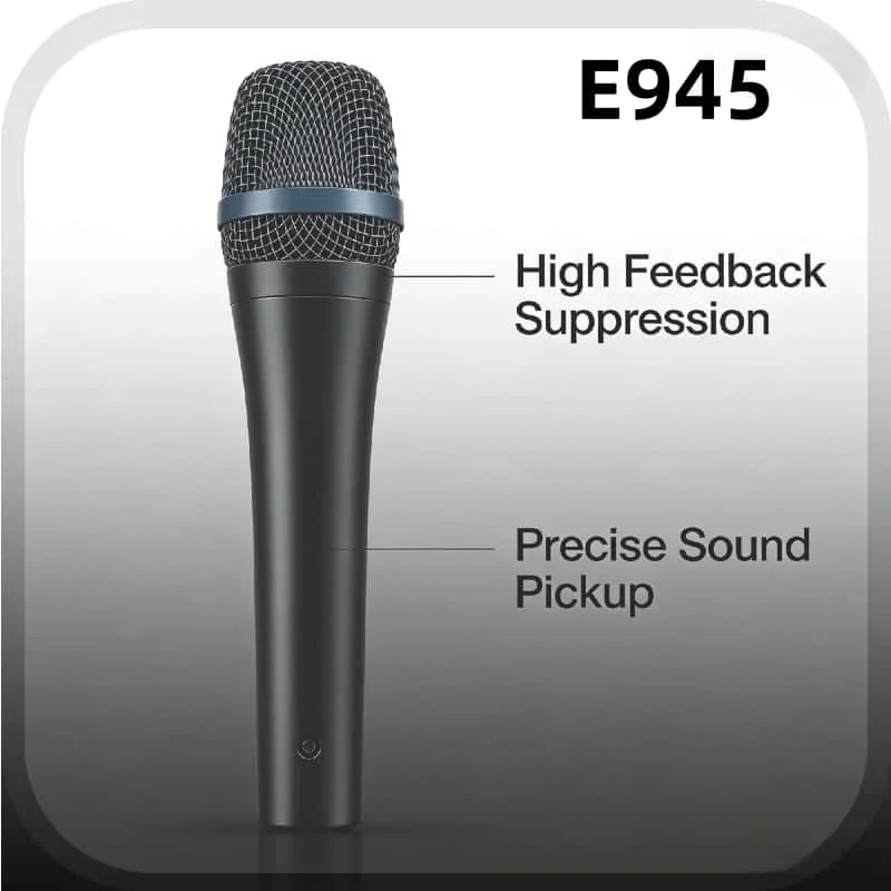 Super Cardioid E945 Dynamic Microphone Professional Handheld Vocal Mic for Stage Live Karaoke DJ Church Streaming 3PCS Bulk Set
Super Cardioid E945 Dynamic Microphone Professional Handheld Vocal Mic for Stage Live Karaoke DJ Church Streaming 3PCS Bulk Set