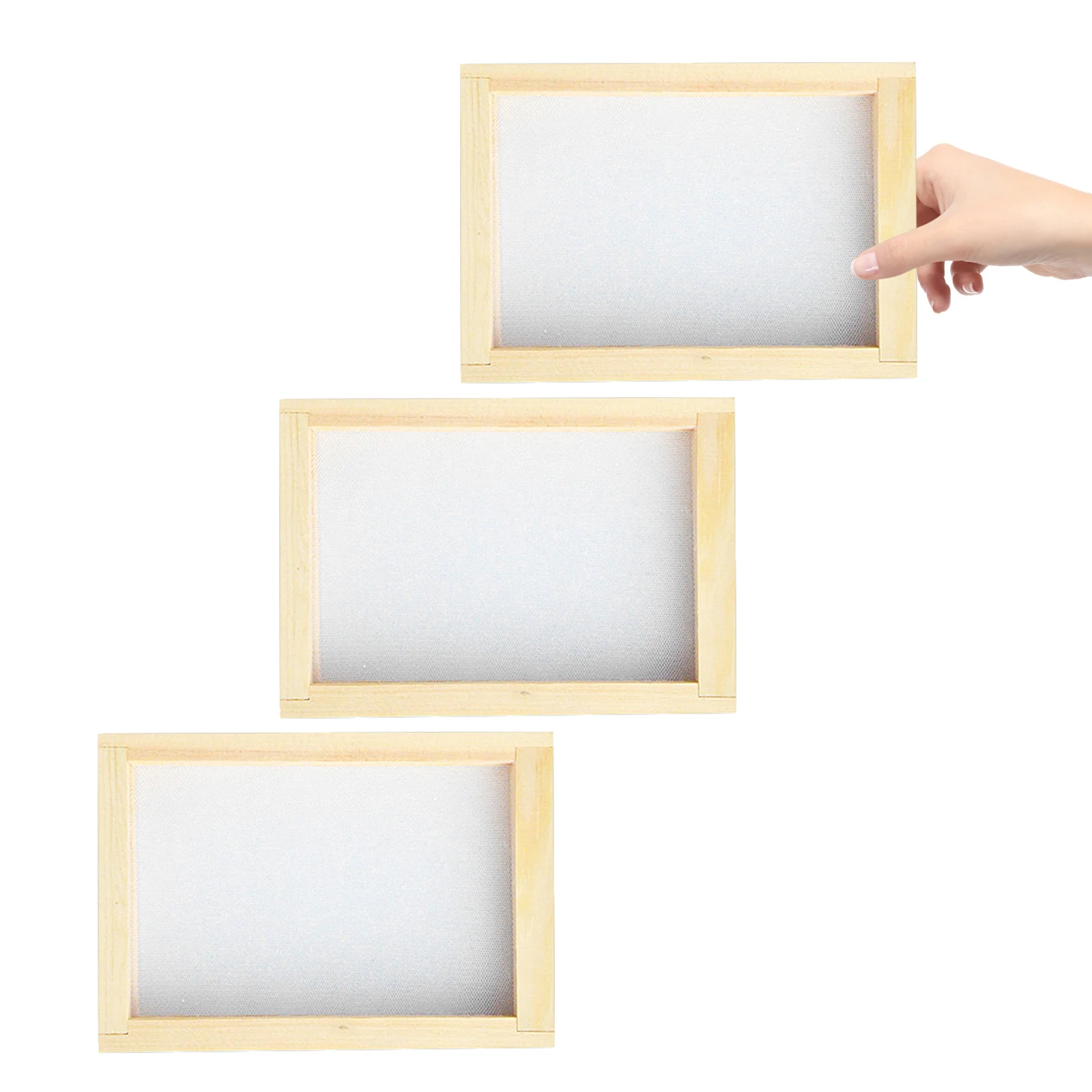 3Pcs Children Paper Craft Frame Wooden Papermaking Mould Screen Mesh DIY Crafting Educational Tool for Paper Handcraft Learning
3Pcs Children Paper Craft Frame Wooden Papermaking Mould Screen Mesh DIY Crafting Educational Tool for Paper Handcraft Learning