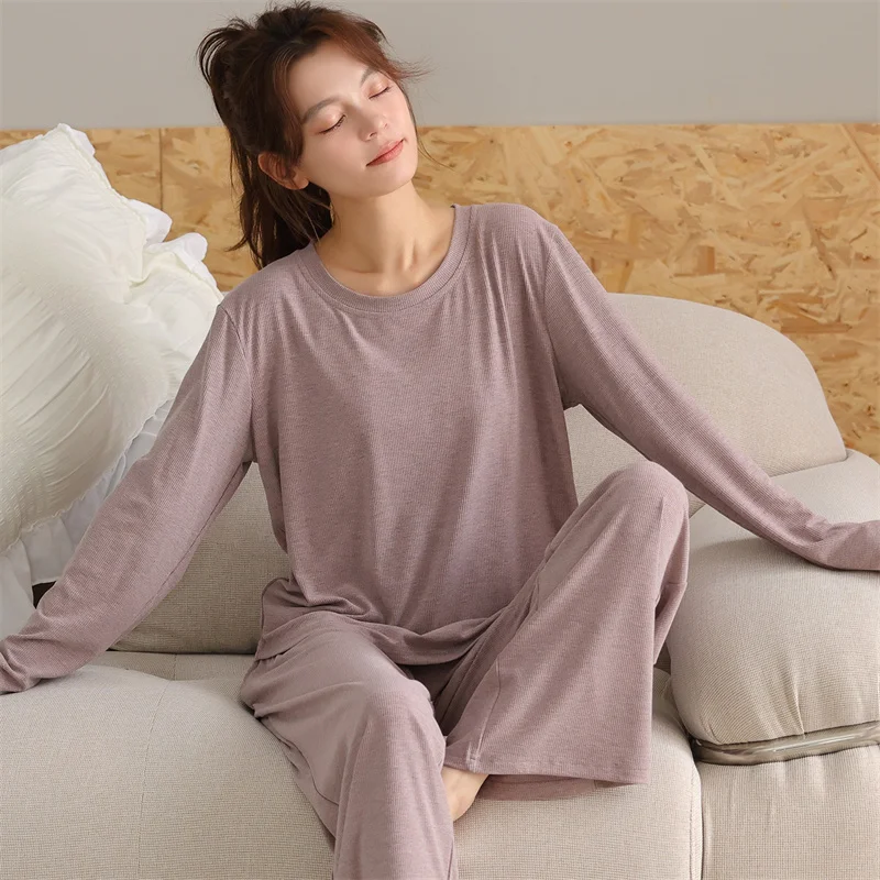 Korean Loose Women Pajama Casual Sleepwear For Sleeping Set Modal Cotton Big Size Home Clothing Long Sleeve Pijama Mujer
Korean Loose Women Pajama Casual Sleepwear For Sleeping Set Modal Cotton Big Size Home Clothing Long Sleeve Pijama Mujer