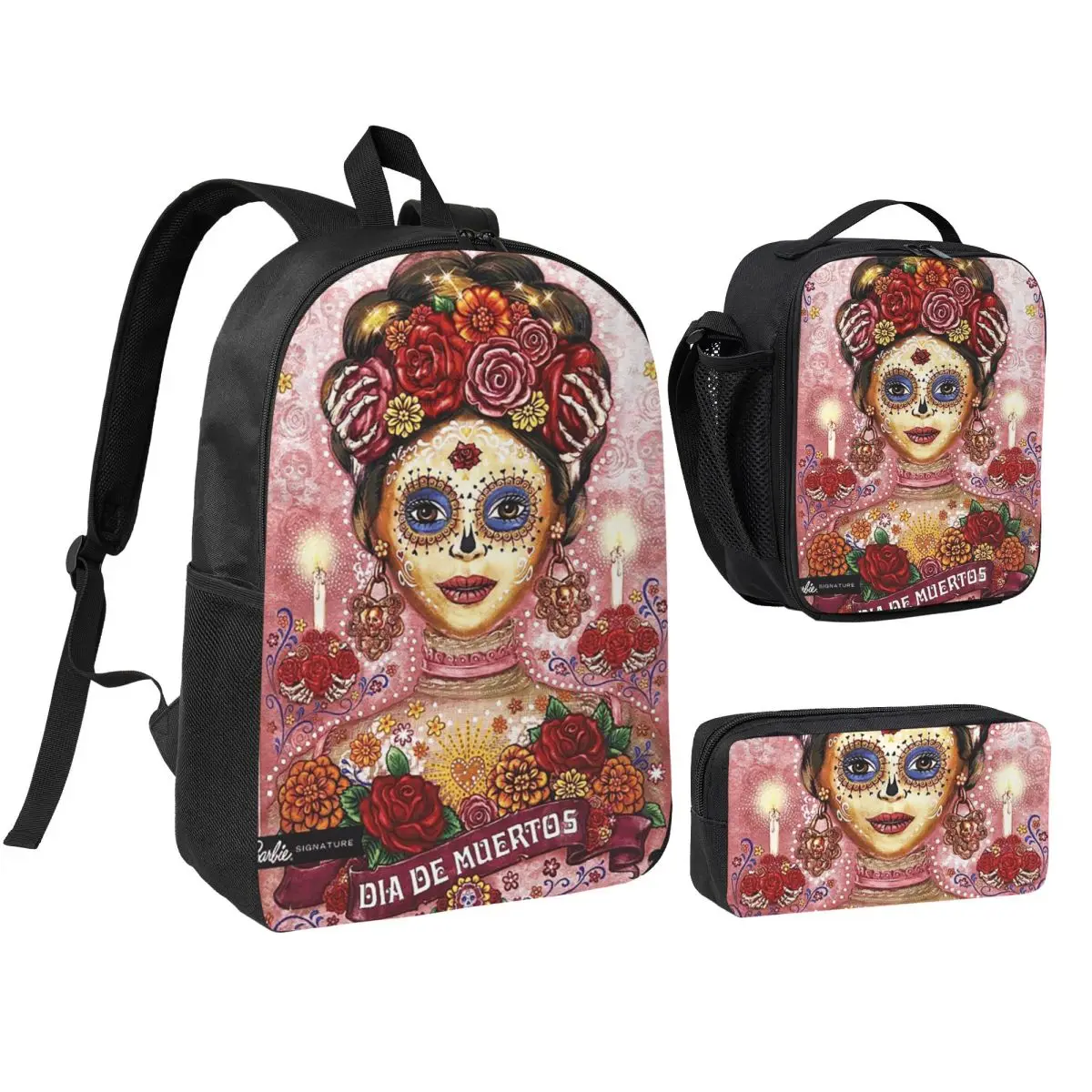 Dia De Los Muertos Day Of The Dead Woman Backpack Student BookBag School Bag Shoulder Bags 3ps Insulated Lunch Bag Pencil Case
Dia De Los Muertos Day Of The Dead Woman Backpack Student BookBag School Bag Shoulder Bags 3ps Insulated Lunch Bag Pencil Case