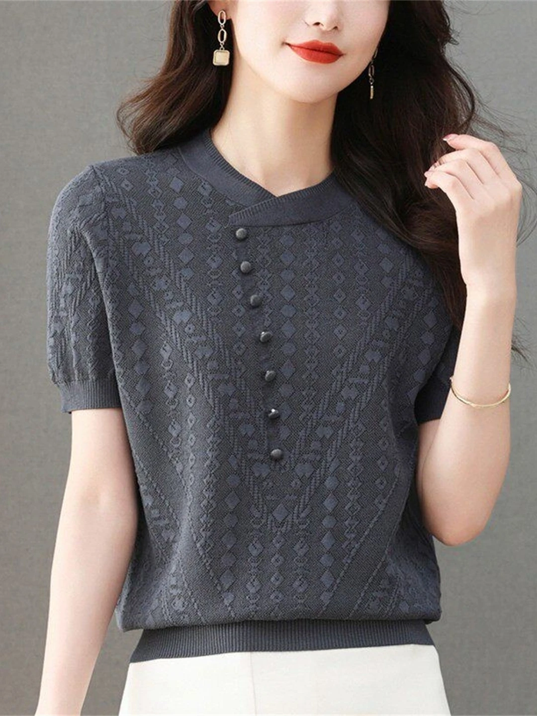 Oule Silk Short Sleeve T-Shirt Women's Thin Ice Silk Knitted Summer Fashion Short Style Silk Top Breathable Casual L...
Oule Silk Short Sleeve T-Shirt Women's Thin Ice Silk Knitted Summer Fashion Short Style Silk Top Breathable Casual L...