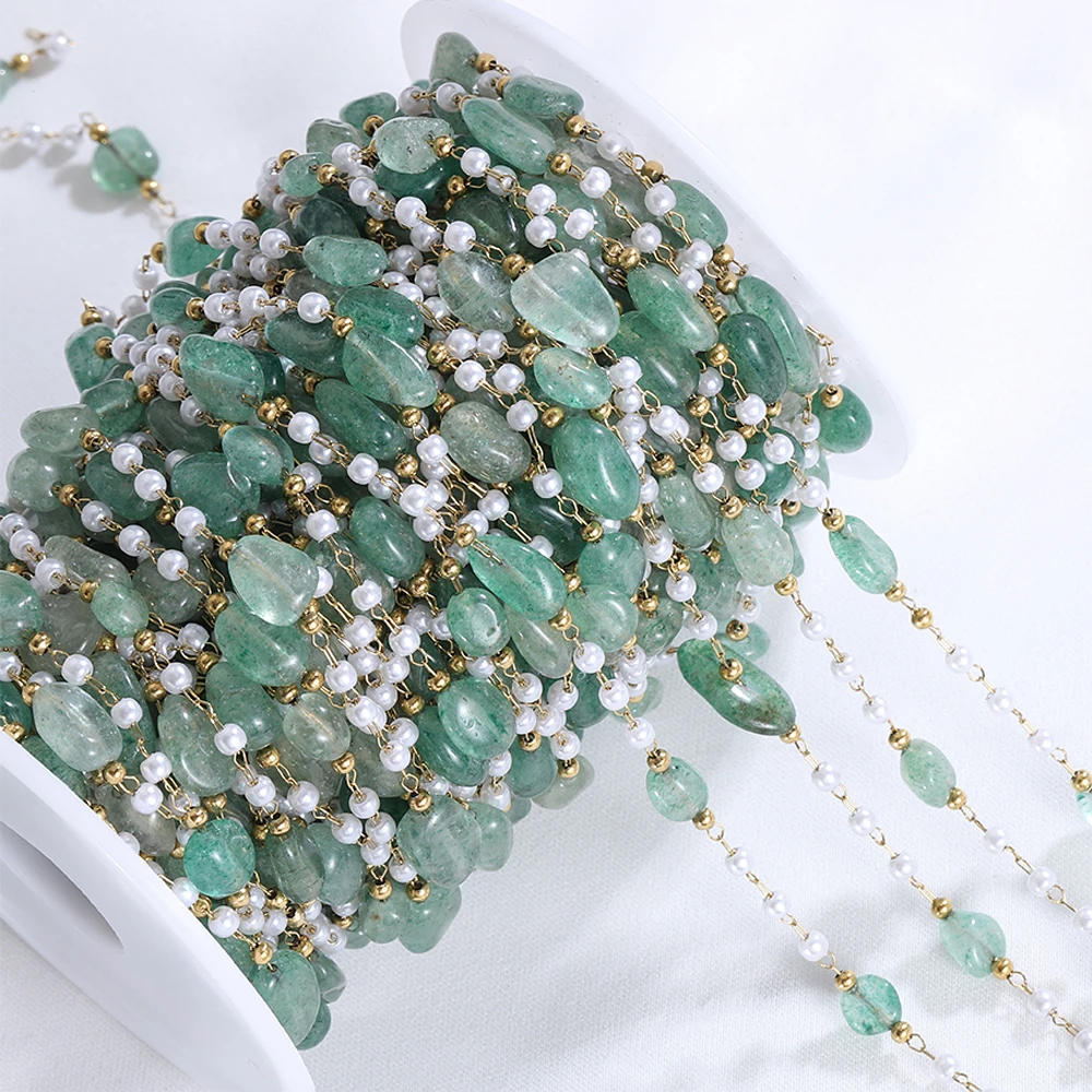 1meter Stainless Steel Natural Stone Beaded Chain Imitation Pearl Crystal Beads Necklace Bracelet Chain for DIY Jewelry Making
1meter Stainless Steel Natural Stone Beaded Chain Imitation Pearl Crystal Beads Necklace Bracelet Chain for DIY Jewelry Making